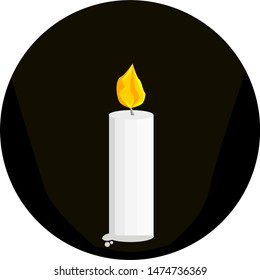 candle icon with black background