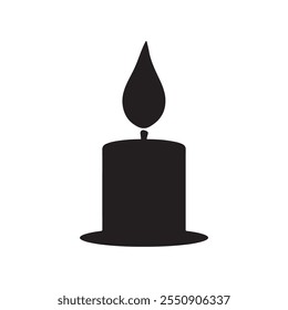 Candle icon. Black Candle icon on white background. Vector illustration