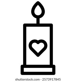 candle icon with black outline style