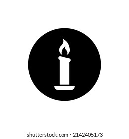 Candle icon in black round