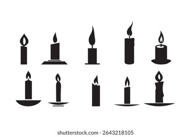Candle icon black silhouette vector illustration isolated on white background