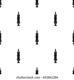 Candle icon in black style isolated on white background. Funeral ceremony symbol stock vector illustration.