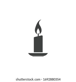 Candle Icon Black And White Vector Graphic