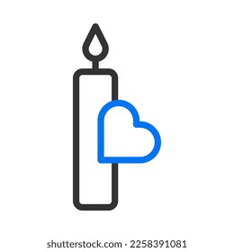 candle icon blue grey style valentine illustration vector element and symbol perfect. Icon sign from modern collection for web.