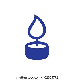 Candle icon blue vector illustration
