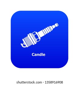 Candle icon blue vector isolated on white background