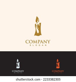 Grabación de iconos de velas, ilustración de línea plana de estilo de diseño simple