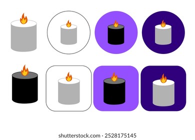 Candle icon in cartoon design. Black candle symbol. candle logo. Vector illustration