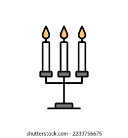 Candle icon. Candle for Christmas, decorations, parties or religious holidays. Vector illustration