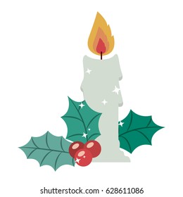 Candle icon. Christmas season decoration and celebration theme. Isolated design. Vector illustration