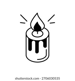 Candle icon clean and modern vector illustration