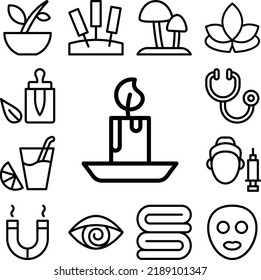 candle icon in a collection with other items