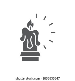 Candle icon, color, line, outline vector sign, linear style pictogram isolated on white. Symbol, logo illustration. Editable stroke. Pixel perfect
