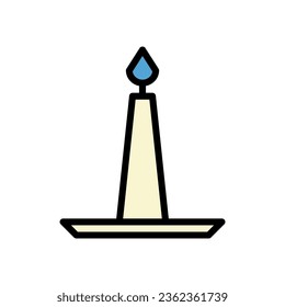 Candle icon colored outline blue cream colour chinese new year vector element and symbol perfect.