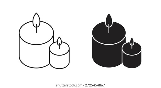 Conjunto de concepto de icono de vela. Colección de íconos simple