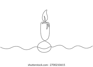 Icono de vela continua de una línea de dibujo de contorno minimalista Ilustración vectorial
