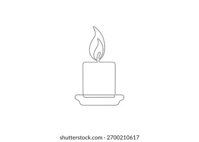 Icono de vela continua de una línea de dibujo de contorno minimalista Ilustración vectorial
