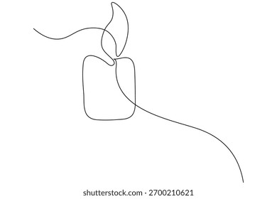 Candle icon continuous one line drawing minimalist outline vector illustration
