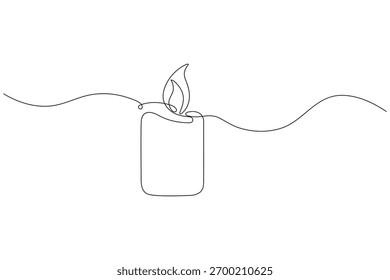 Ícone de vela desenho contínuo de uma linha ilustração vetor contorno minimalista

