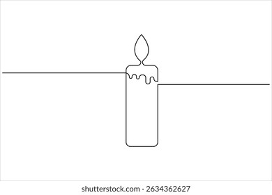 Candle icon continuous single line drawing and minimalist style outline design