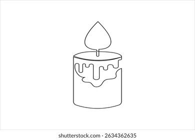 Candle icon continuous single line drawing and minimalist style outline design