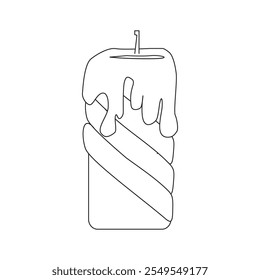 Candle icon. Contour drawing of a candle. Vector illustration of a candle.