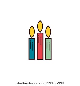 candle icon design with fire