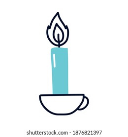 Kerzen-Icon-Design, Feuerbrand-Kerzen-Licht-Spiritualität brennen und Dekoration Thema Vektorgrafik