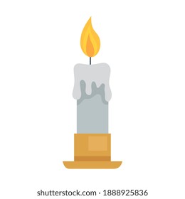 Candle Icon Design, Fire Flame Candlelight Light Spirituality Burn And Decoration Theme Vector Illustration