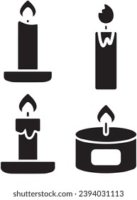 Candle Icon Design Vector Template