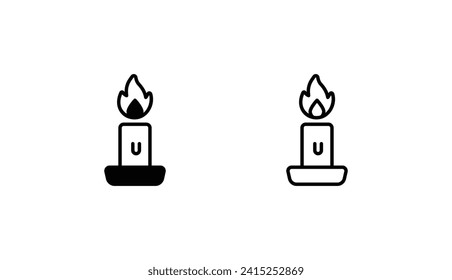 Diseño de iconos de velas con ilustración de fondo blanco