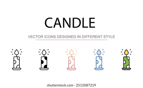 Candle icon design with white background stock illustration