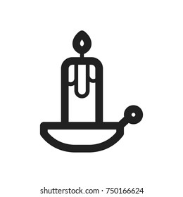 candle icon design with white background. outline design style. vector illustration