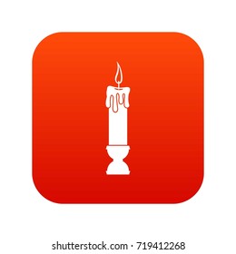 Candle icon digital red for any design isolated on white vector illustration