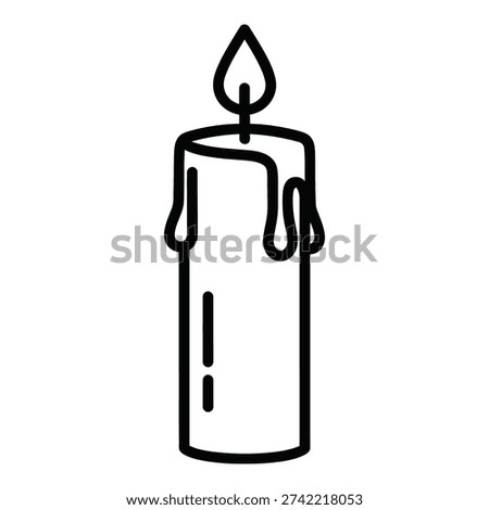 Candle Icon: Dripping Wax Flame for Light, Warmth, and Ambiance Concepts