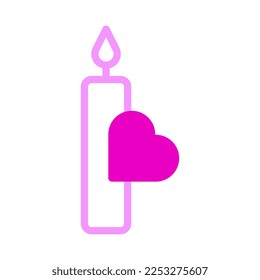 candle icon dualtone pink style valentine vector illustration perfect. Icon sign from modern collection for web. Nice design perfect.
