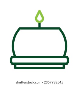 Candle icon duocolor green colour easter illustration vector element and symbol perfect.
