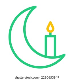 candle icon duocolor green yellow style ramadan illustration vector element and symbol perfect. Icon sign from modern collection for web.