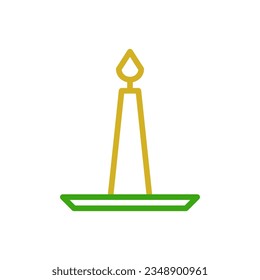 Candle icon duocolor green yellow colour chinese new year vector element and symbol perfect.