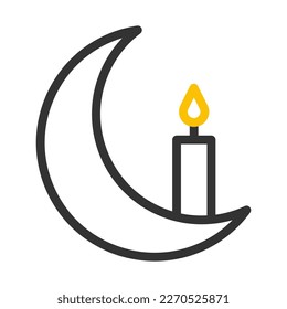 candle icon duocolor grey yellow style ramadan illustration vector element and symbol perfect. Icon sign from modern collection for web.