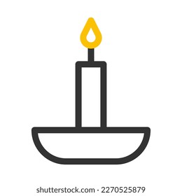 candle icon duocolor grey yellow style ramadan illustration vector element and symbol perfect. Icon sign from modern collection for web.