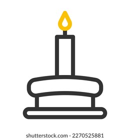 candle icon duocolor grey yellow style ramadan illustration vector element and symbol perfect. Icon sign from modern collection for web.