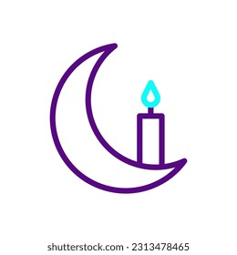 Candle icon duocolor purple blue colour ramadan illustration vector element and symbol perfect.