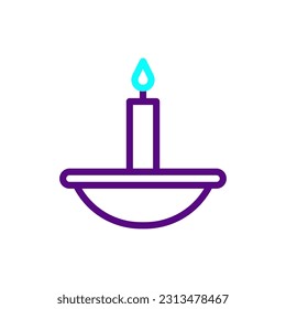 Candle icon duocolor purple blue colour ramadan illustration vector element and symbol perfect.