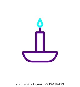 Candle icon duocolor purple blue colour ramadan illustration vector element and symbol perfect.