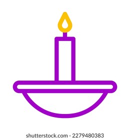 candle icon duocolor purple yellow style ramadan illustration vector element and symbol perfect. Icon sign from modern collection for web.