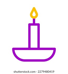 candle icon duocolor purple yellow style ramadan illustration vector element and symbol perfect. Icon sign from modern collection for web.