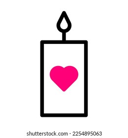 candle icon duotone black pink style valentine illustration vector element and symbol perfect. Icon sign from modern collection for web. Nice design perfect.