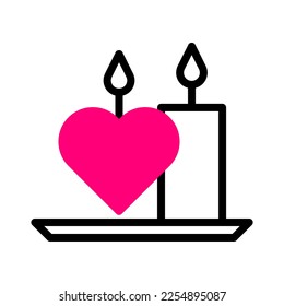 candle icon duotone black pink style valentine illustration vector element and symbol perfect. Icon sign from modern collection for web. Nice design perfect.