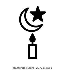 candle icon duotone black style ramadan illustration vector element and symbol perfect. Icon sign from modern collection for web.